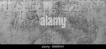 Bilingual Inscription From Pesaro Museo Archeologico Oliveriano Italy Latin L Ucius Cafatius L Uci F Ilius Ste Llatina Tribu Haruspex Fulguriator English Lucius Cafatius Son Of Lucius Of The Stellatina Haruspex Fulguriator Etruscan