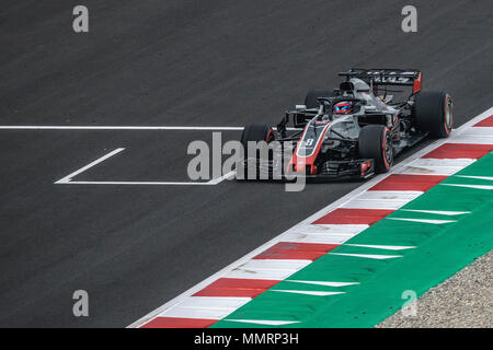 Barcelona, Spain. 12 May, 2018:  ROMAIN GROSJEAN (FRA) drives during the Qualifying for the Spanish GP at Circuit de Barcelona - Catalunya in his Haas VF-18 Credit: Matthias Oesterle/Alamy Live News Stock Photo