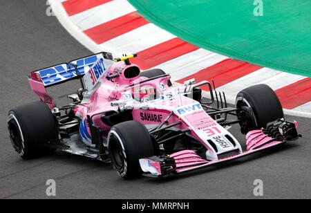 12.05.2018 Estaban Ocon (FRA) Sahara Force India F1 Team at Formula One World Championship,  Spanish Grand Prix, Qualifying, Barcelona, Spain Stock Photo