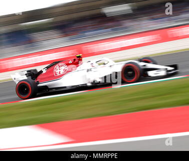 12.05.2018 Charles Leclerc (MCO) Alfa Romeo Sauber F1 Team at Formula One World Championship,  Spanish Grand Prix, Qualifying, Barcelona, Spain Stock Photo