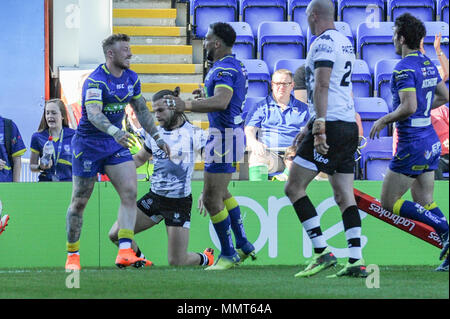 13th May 2018 , Halliwell Jones Stadium , Warrington, England; Ladbrokes Challenge Cup rugby, Toronto Wolfpack v Warrington Wolves; Josh Charnley of Warrington Wolves celebrates his try Credit: News Images /Alamy Live News Stock Photo