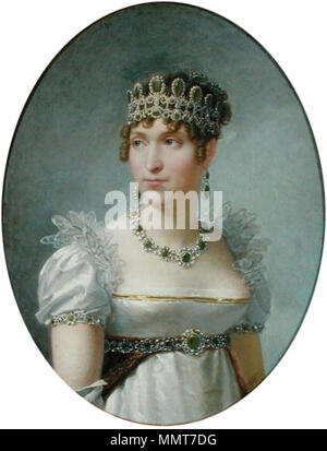 French: Portrait de la reine Hortense de Hollande Hortense de Beauharnais, Queen of Holland. circa 1810. Regnault - Hortense de Beauharnais, Malmaison Stock Photo