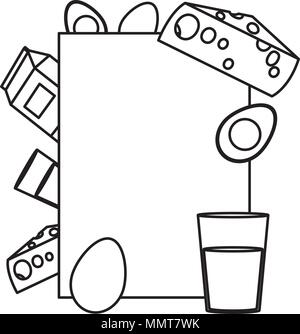 line emblem with healthy breakfast nutrition Stock Vector