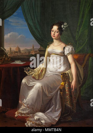 English: Portrait of Maria Theresa of Austria (1801–1855) Italiano: La principessa Maria Teresa d'Asburgo-Lorena, moglie di Carlo Alberto di Savoia. 1817. Maria Teresa di Toscana Stock Photo