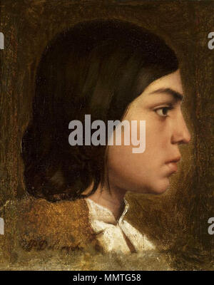 Head of a boy.. second quarter of 19th century. Delaroche Head of a boy Stock Photo