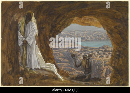 Brooklyn Museum - Jesus Tempted in the Wilderness (Jésus tenté dans le désert) - James Tissot - overall Stock Photo