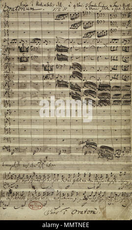 Johann Sebastian Bach - first page of score of the chaconne for his ...