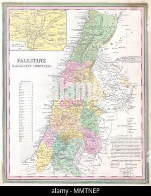 1836, Tanner Map of Palestine, Israel, Holy Land Stock Photo - Alamy