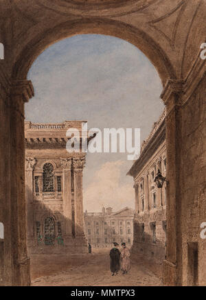 . English: Canterbury Gate and Christ Church Quad, Oxford. Watercolour. Signed and dated, 1833. 10.5x7.75 inches.  . 1833.   Joseph Murray Ince  (–1859)    Description British painter  Date of birth/death 1806 / April 1806 24 September 1859  Location of birth/death Presteigne London  Authority control  : Q4201328 VIAF:?9810942 ULAN:?500023803 LCCN:?nr2007003481 RKD:?41016 WorldCat Canterbury Gate and Christ Church Quad, Oxford by Joseph Murray Ince Stock Photo