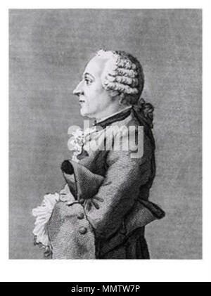 Portrait of Baron Friedrich Melchior Grimm. 1769. Carmontelle - Melchior Grimm Stock Photo