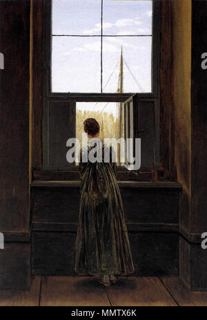 Frau am Fenster. 1822. Caspar David Friedrich - Woman at a Window - WGA8268 Stock Photo