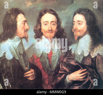 . Deutsch: Charles I. Maler: Anthonis van Dyck Zeit: 1635-1636 Technik: Öl auf Leinwand Ort: Royal Collection, Windsor Castle, London, United Kingdom   . 23 June 2004 (original upload date). The original uploader was Anathema at German Wikipedia Charles I in three positions Stock Photo