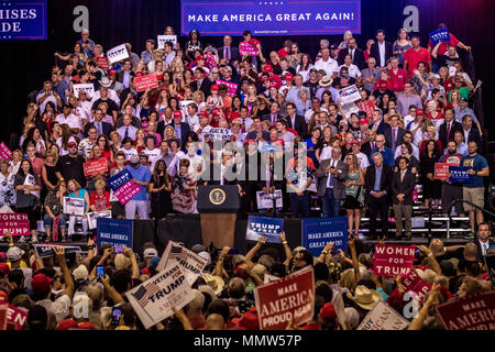 AUGUST 22, 2017, PHOENIX, AZ   U.S. President Donald J. Trump speaks to crowd of supporters at the Phoenix Convention Center during a 2020 Trump rally Stock Photo