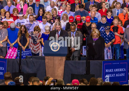 AUGUST 22, 2017, PHOENIX, AZ   U.S. Reverend Franklin Graham appears at President Donald J. Trump crowd of supporters at the Phoenix Convention Center during a Trump 2020 rally