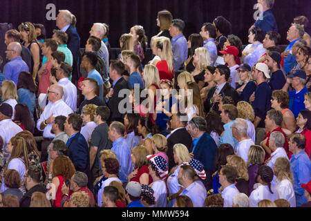 AUGUST 22, 2017, PHOENIX, AZ   U.S. Pledge of Allegiance for President Donald J. Trump at the Phoenix Convention Center Stock Photo