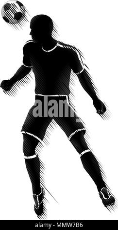 Soccer Player Sports Silhouette Concept Stock Vector
