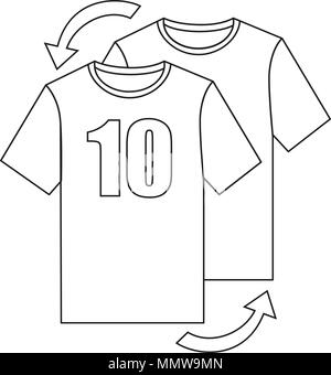 Line art black and white player replacement icon Stock Vector