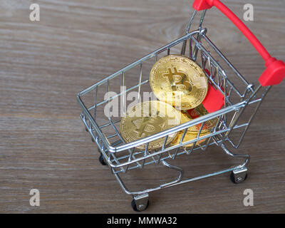Bitcoin golden coin in a red gift box, isolated in a white background Stock Photo: 173747002 - Alamy
