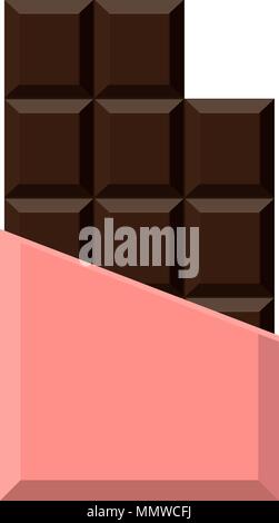 Realistic chocolate bar isolated on white background. Packaging. Mock up. Vector illustration. Stock Vector