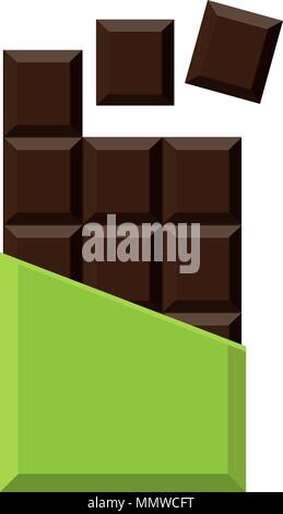 Realistic chocolate bar isolated on white background. Packaging. Mock up. Vector illustration. Stock Vector