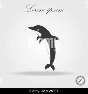 Dolphin. Vector silhouette on a white background. eps 10 Stock Vector