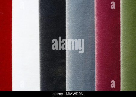 Exquisite fabric samples in adorable colours. Stock Photo