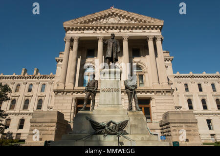 Oliver p Morton monument Indianapolis Indiana Stock Photo