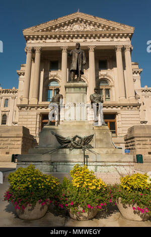 Oliver p Morton monument Indianapolis Indiana Stock Photo