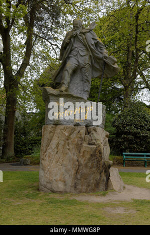 Victor Hugo statue, Candie Gardens, St Peter Port, Guernsey Stock Photo ...