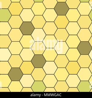 Hexagon grid seamless vector background. Stylized polygons with six corners geometric graphic design. Trendy colors hexagon cells tile pattern for ban Stock Vector