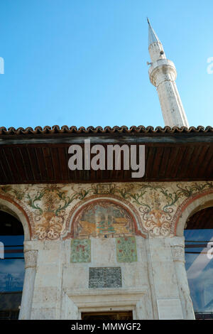 Et’hem Bey Mosque on Skanderbeg Square in Tirana, Albania, Balkans Stock Photo