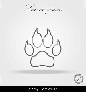 dog trail linear icon. Thin line design. Paw Prints. Logo. eps 10 Stock Vector