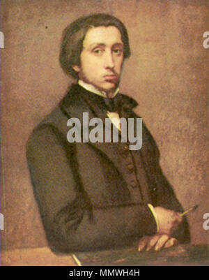 Self-portrait. Alternative title(s): Portrait de l'artiste.[1] Degas au porte-fusain.[1]. circa 1854-1855. Edgar Germain Hilaire Degas 061 Stock Photo