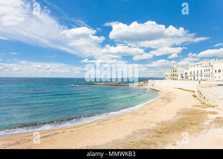 Gallipoli, Apulia, Italy - Sunshine at the broad beach of Gallipoli Stock Photo