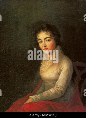 .  English: Portrait of Constanze Mozart (1762-1842), wife of Wolfgang Amadeus Mozart.  . 1782. Costanze Mozart by Lange 1782 Stock Photo
