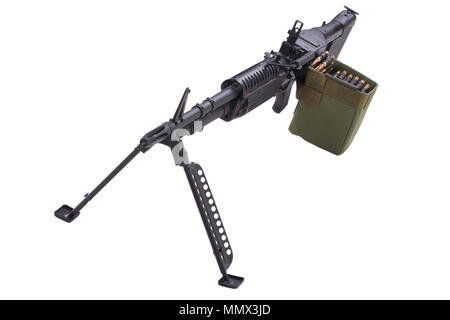 M60 machine gun isolated on white Stock Photo