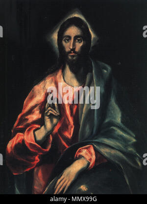 .  Español: El lienzo muestra a Jesucristo como Salvador del Mundo.  Cristo. circa 1606. El Greco - Christ - WGA10579 Stock Photo