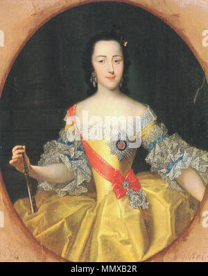 . English: Portrait by Georg Christoph Grooth of the Grand Duchess Ekaterina Alexeevna (later Empress Catherine II of Russia/Catherine the Great) painted circa 1745, St. Petersburg, Russia.  . 1745.   Georg Cristoph Grooth  (1716–1749)    Alternative names George Christof Grooth; Georg Christoph Grooth; G. C. Groth; Groot; G.C. Groth; Groot. Kayserlicher Hofmahler; J. Groth  Description German portrait painter  Date of birth/death 21 January 1716 28 September 1749  Location of birth/death Stuttgart Saint Petersburg  Work location Russia [1]  Authority control  : Q4150344 VIAF:?45175430 ISNI:?0 Stock Photo