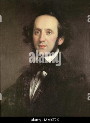.  English: Portrait of Felix Mendelssohn Bartholdy Deutsch: Felix Mendelssohn Bartholdy, Portrait von Eduard Magnus 1846  . 1846. Felix Mendelssohn Bartholdy - Edward Magnus 1846 Stock Photo