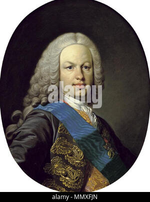 .  Español: Retrato del rey Fernando VI de España (1713-1759), que fue hijo del rey Felipe V de España y de la reina María Luisa Gabriela de Saboya. Fernando VI - Louis Michel van Loo Stock Photo