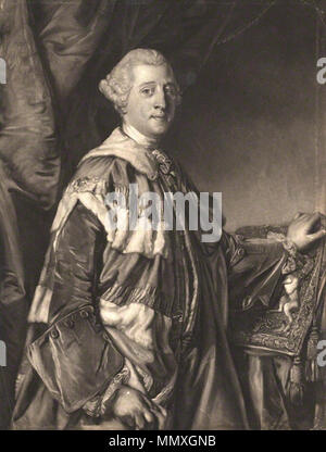 Granville Leveson-Gower, 1st Marquess of Stafford. 1765 (1763). Fisher after Reynolds - Granville Leveson-Gower, 1st Marquess of Stafford Stock Photo