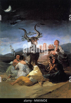 Spanish: El aquelarre Witches' Sabbath. circa 1797-1798. Francisco de Goya y Lucientes - Witches' Sabbath - WGA10007 Stock Photo