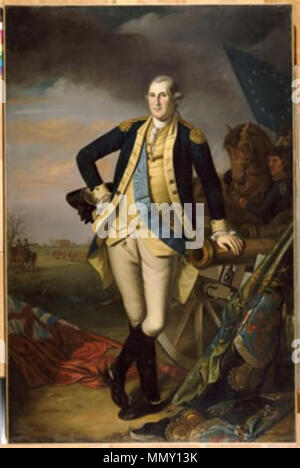 English: George Washington at the Battle of Princeton . 1779. 88-000339 Washington Stock Photo