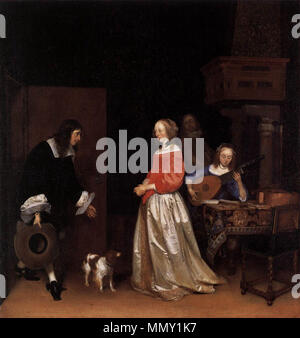 The Suitor's Visit. circa 1658. Gerard ter Borch (II) - The Suitor's Visit - WGA22125 Stock Photo