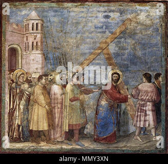 English: No. 34 Scenes from the Life of Christ: 18. Road to Calvary . between 1304 and 1306. Giotto di Bondone - No. 34 Scenes from the Life of Christ - 18. Road to Calvary - WGA09220 Stock Photo