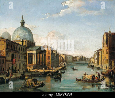 English: Venetian View . first half of 19th century. Giovanni Migliara - Venetian View - WGA15652 Stock Photo