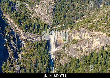 View  of Vernal Falls from the Glacier Point in the Yosemite National Park, California, USA Stock Photo