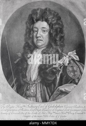 . Sidney Godolphin - 1st Earl of Godolphin (1645-1712) The Right Hon.ble Sidney Earl of Godolphin Viscount Rialton & Lord Godolphin of Rialton, Lord High Treasurer of England Lord Lieutenant of the County of Cornwall, One of the Lords of Her Maj.ties most Hon.ble Privy Council & Knight of the most Noble Order of the Garter  . between 1705 and 1707.   John Smith  (1652–1742)     Alternative names John i Smith; John I Smith  Description British engraver and printseller  Date of birth/death 1652 1742  Location of birth/death Daventry Northamptonshire  Work location London  Authority control  : Q6 Stock Photo