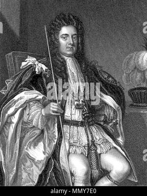 . Sidney Godolphin - 1st Earl of Godolphin (1645-1712)  . 1712. T.W. Mote after Sir Godfrey Kneller (1646-1723) Godolphin-Sidney-5 Stock Photo