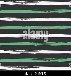 Vector  Pattern. Striped Hand Painted Background. Grunge Hipster Retro Sailor Stripes. Horizontal Lines Seamless Pattern. Summer of Autumn Vintage Fas Stock Vector